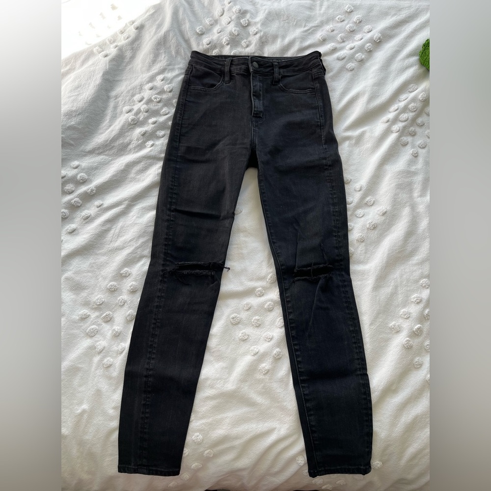 Super high rise jeggings with rips